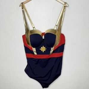New Torrid Her Universe Captain Marvel Wireless One‎ Piece Swimsuit Women's 3X